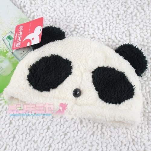 Cute Furry Panda Beanie Hat
